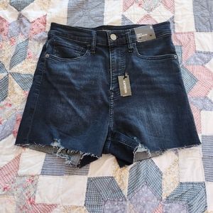 Nwt size 8 express shortie super hi rise denim shorts